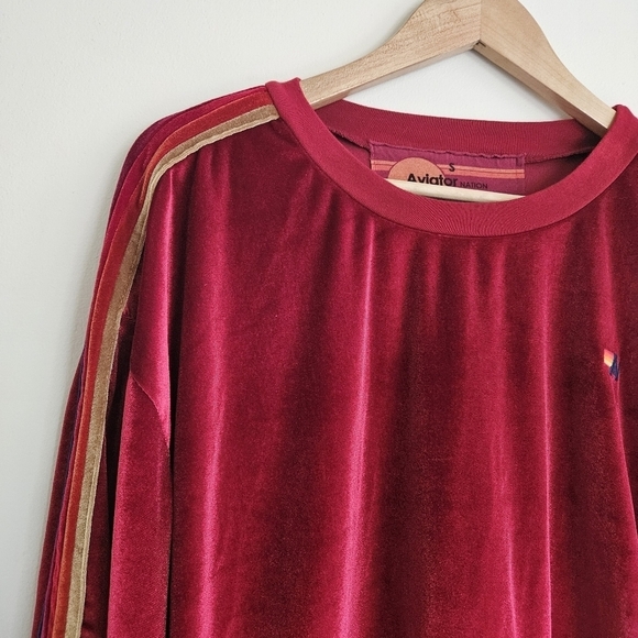 Aviator Nation Red Velvet Relaxed Sweatshirt - Picture 3 of 11